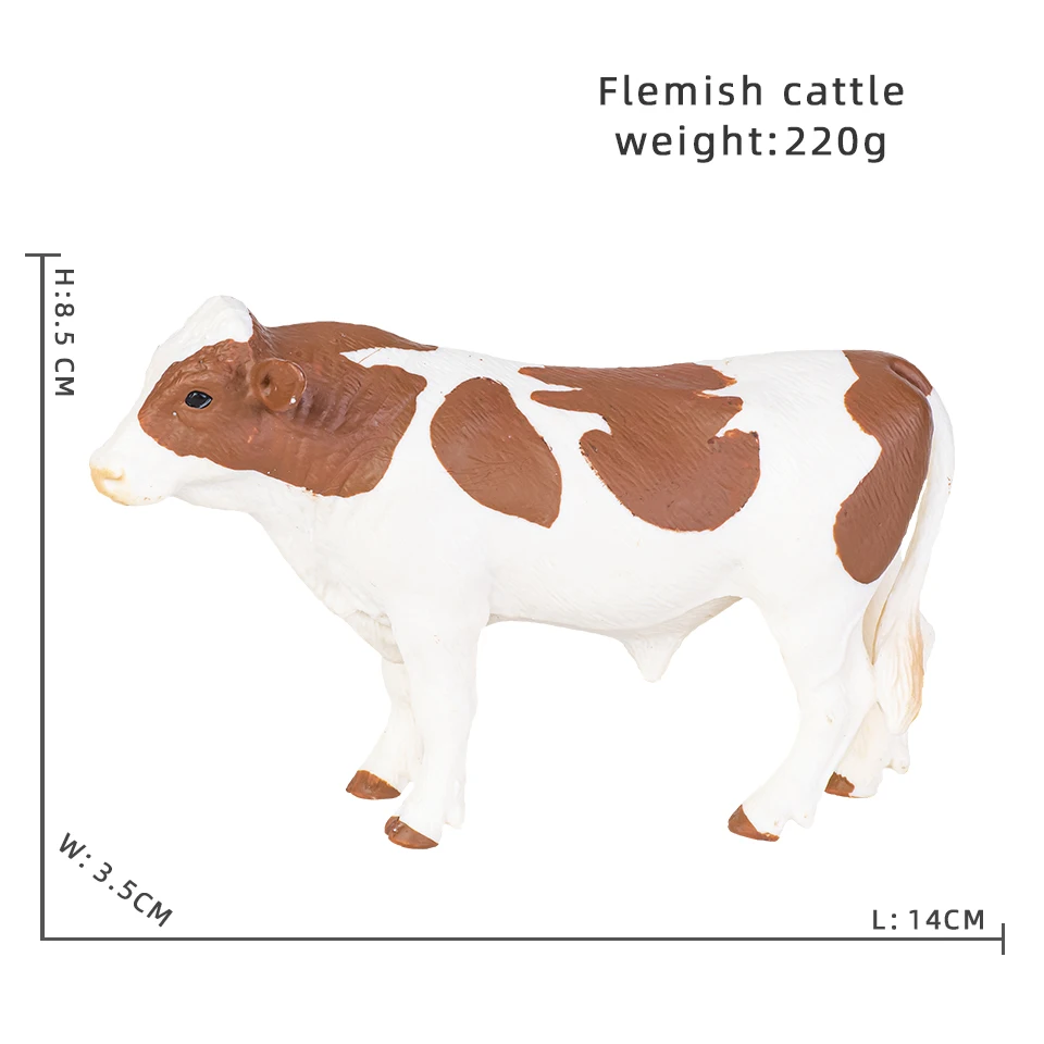 Nutztiere Milch Kuh Geflügel Rinder Kalb Stier Bison Ox Action figuren Sammlung PVC frühen pädagogischen Spielzeug Kinder Geschenk – Detail 8