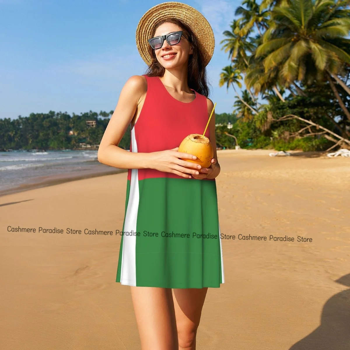 Robes d'été pour femmes, t-shirt de plage, sans manches, drapeau de Madagascar, décontracté, ample, débardeur, 2025