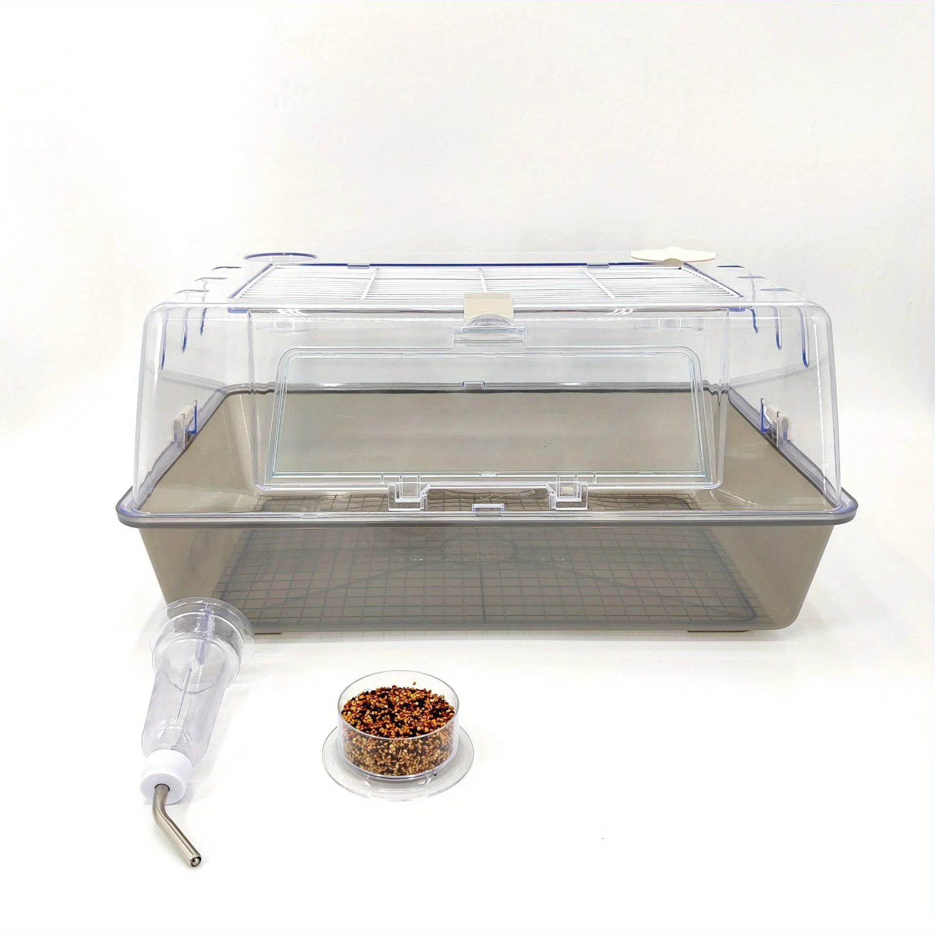 Large Transparent Acrylic Hamster Cage - Front-Opening Door for Easy Cleaning Spacious, Healthy Material, Breathable, Panoramic