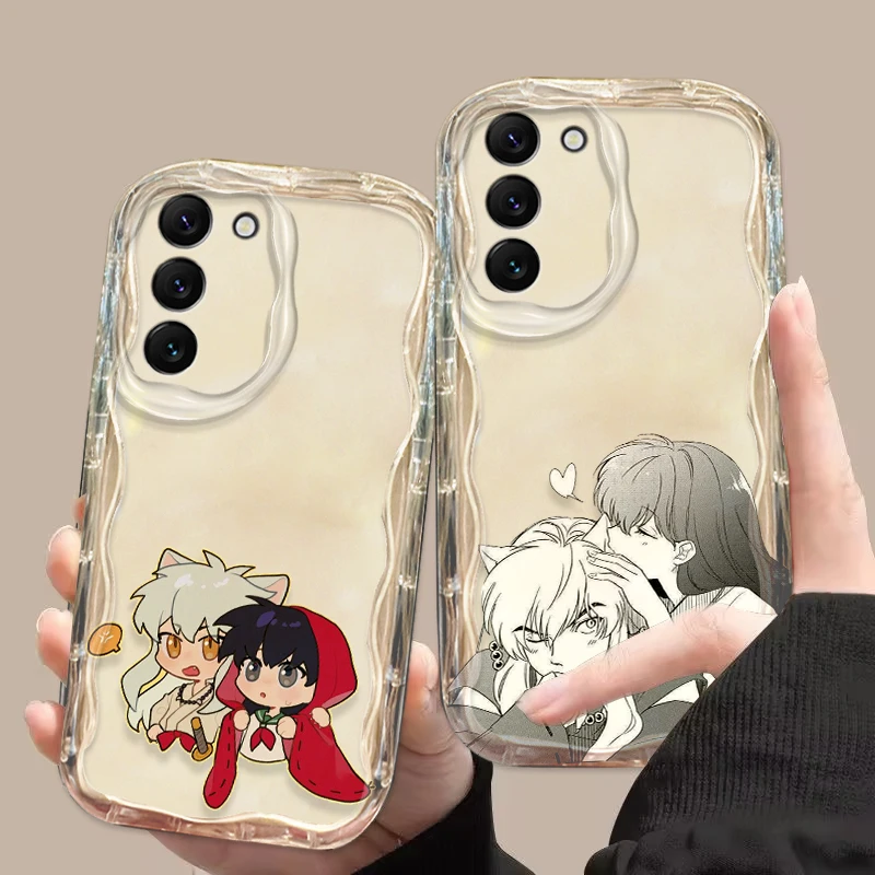 Inuyasha E Kagome Cover For S21 S23 S24 Ultra Plus FE A55 A35 A25 A05S A54 A53 A52 A33 A32 Wave Oil Phone Case