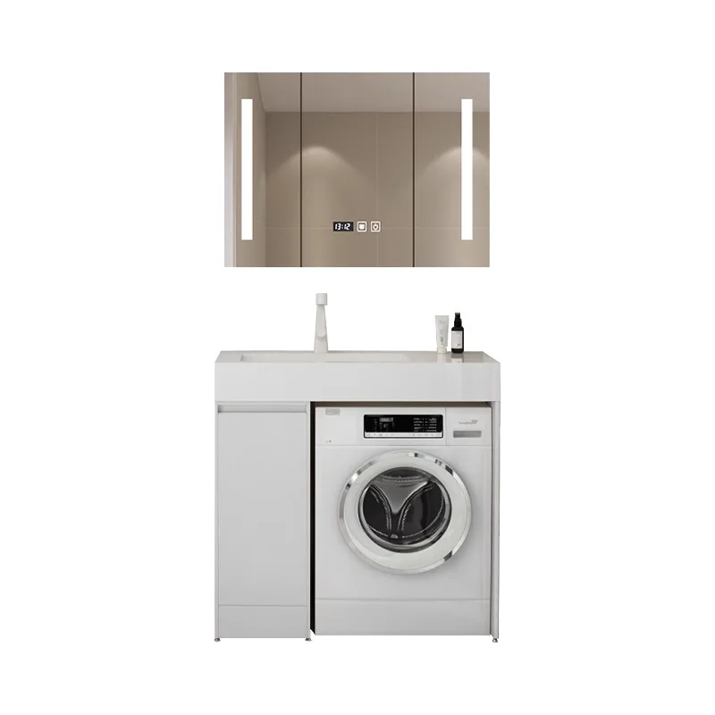 Small apartment machine upper basin, washing machine cabinet, floor-to-ceiling bathroom cabinet, smart mirror cabinet