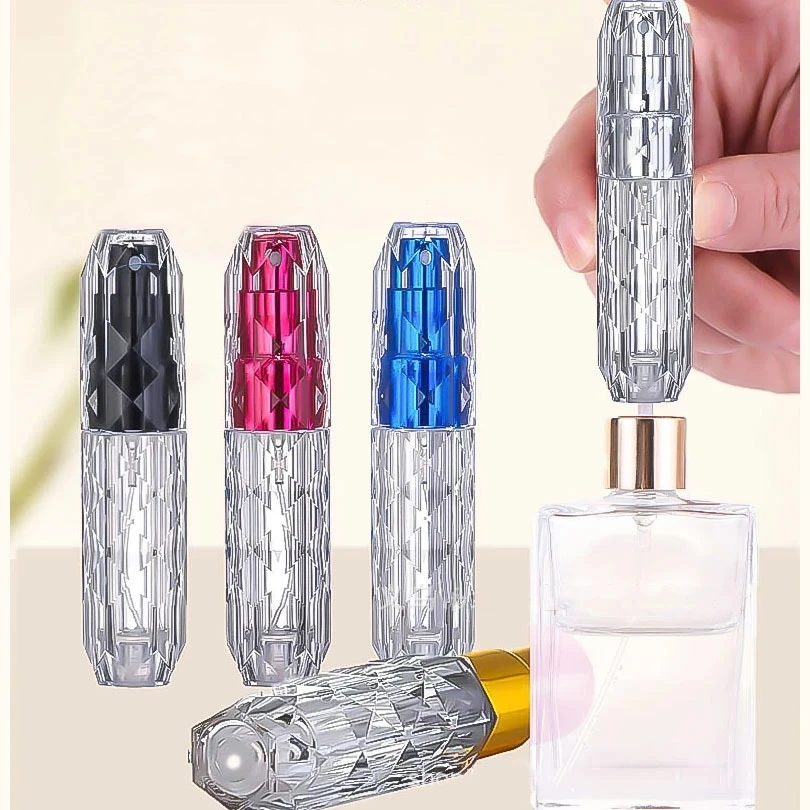 5ml Mini Refillable Perfume Spray Bottle Aluminum Top Container Travel Portable Sample Disinfectant Empty Cosmetic Tools