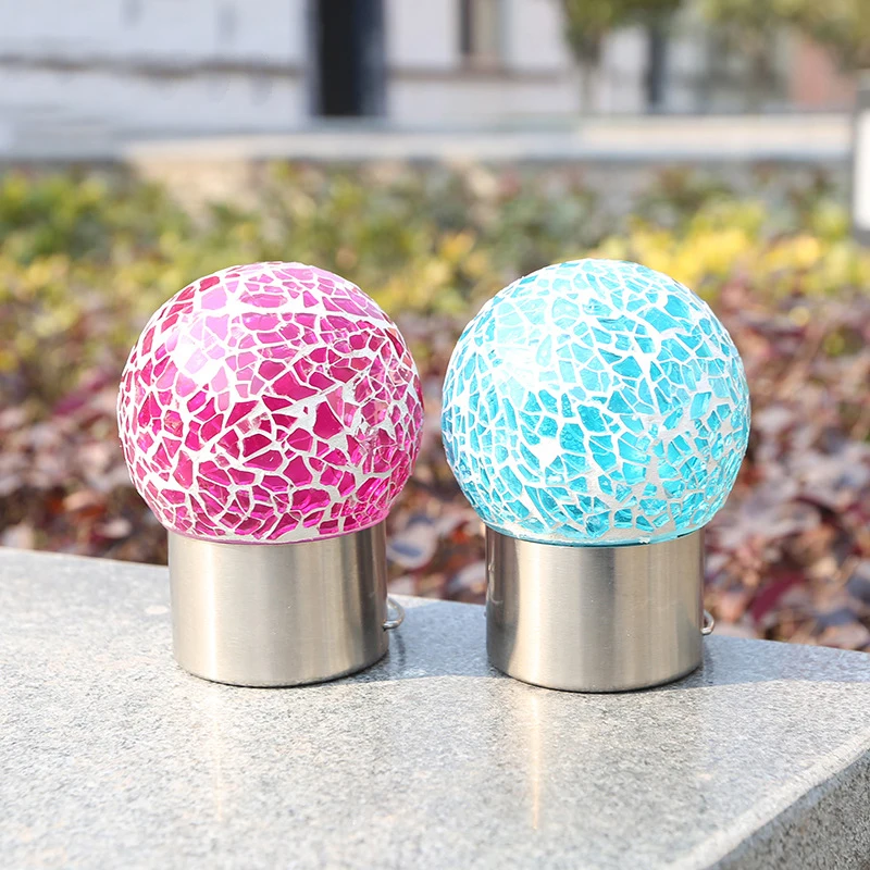 2022 الشمسية فسيفساء زجاج مجروش الكرة مصابيح تعليق للزينة احتفالية الديكور في الهواء الطلق مقاوم للماء فناء حديقة أضواء الزخرفية