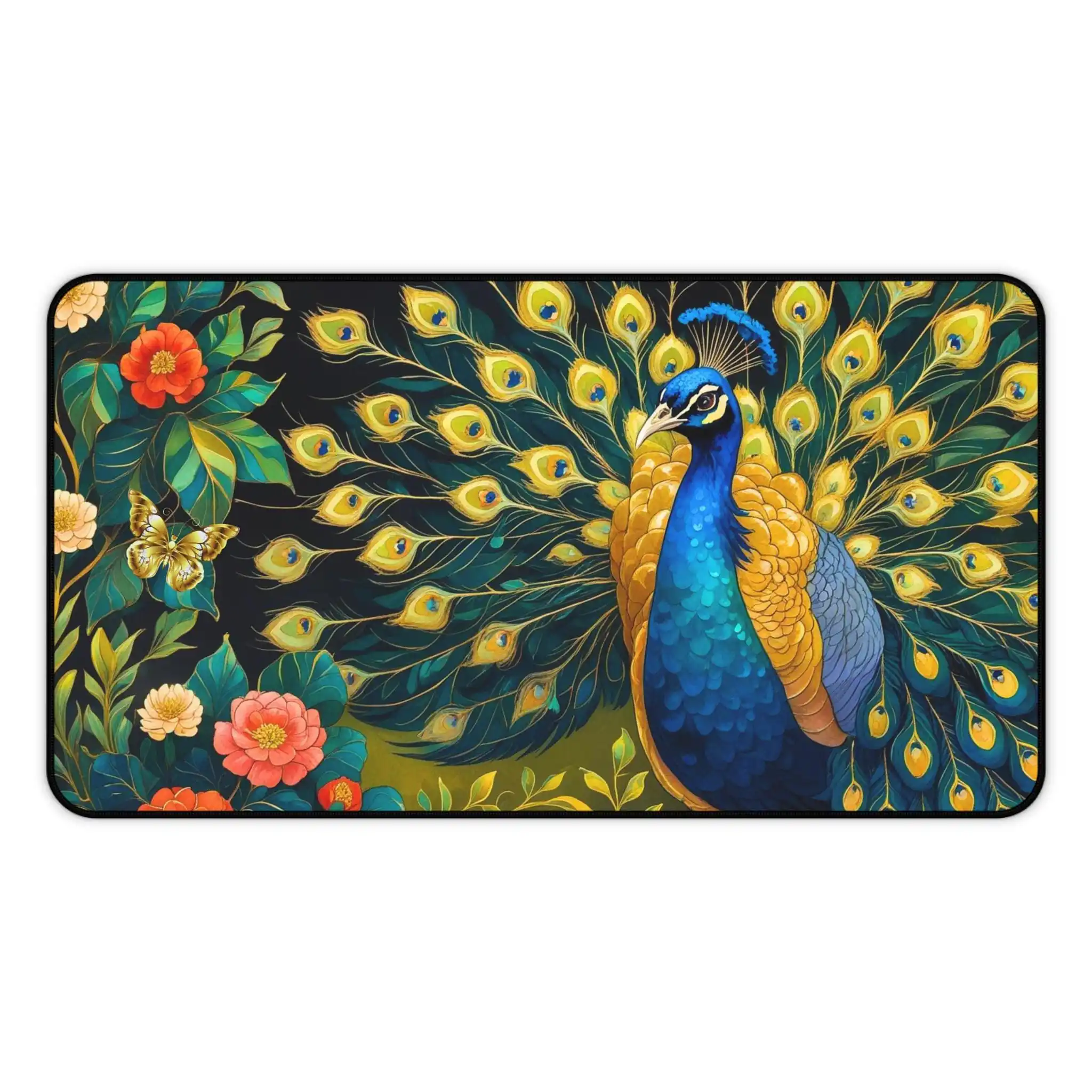 Peacock Mouse Pad, Beautiful and Elegant Peacock Decoration, Non-slip Waterproof Gaming Desk Mat, Perfect Gift for Animal Lovers