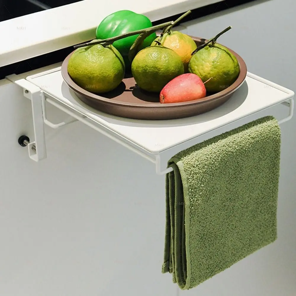 

Удлинитель столешницы из углеродистой стали без дрели, регулируемая складная настольная полка, экономия места с вешалкой для полотенец, органайзер для двери шкафа