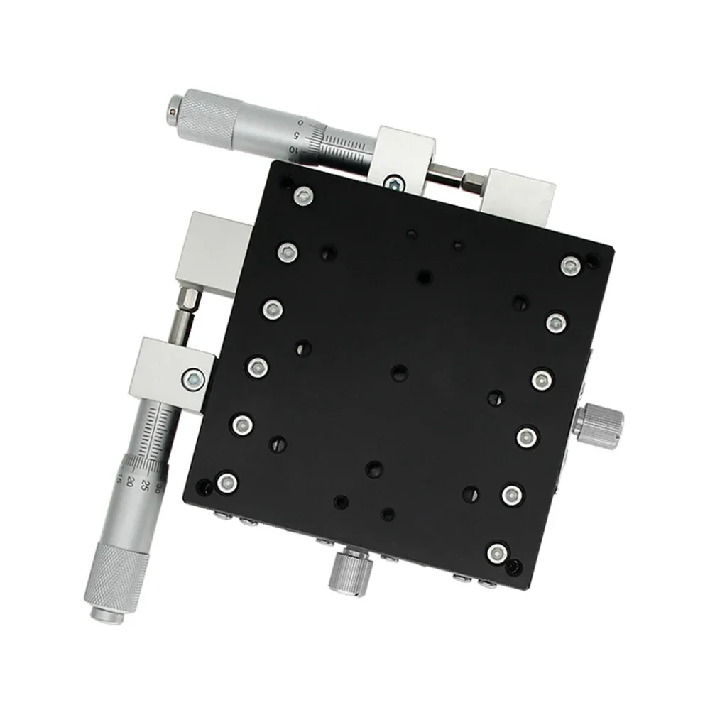 XY Axis 70*70-125*125 Micrometer Sliding Stage Platform Manual Displacement Sliding Table Guide Rail LY70/LY80/LY90/LY100/LY125