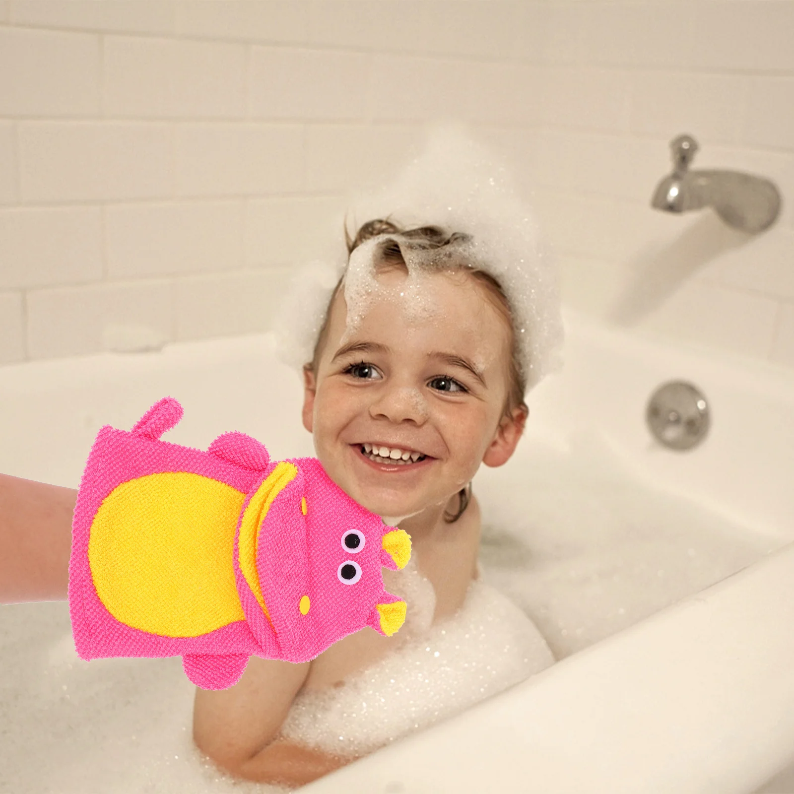 

5Pcs Bath Gloves Cartoon Animal Pattern Soft Exfoliating Shower Mitts Bathing Accessories Bath Gloves