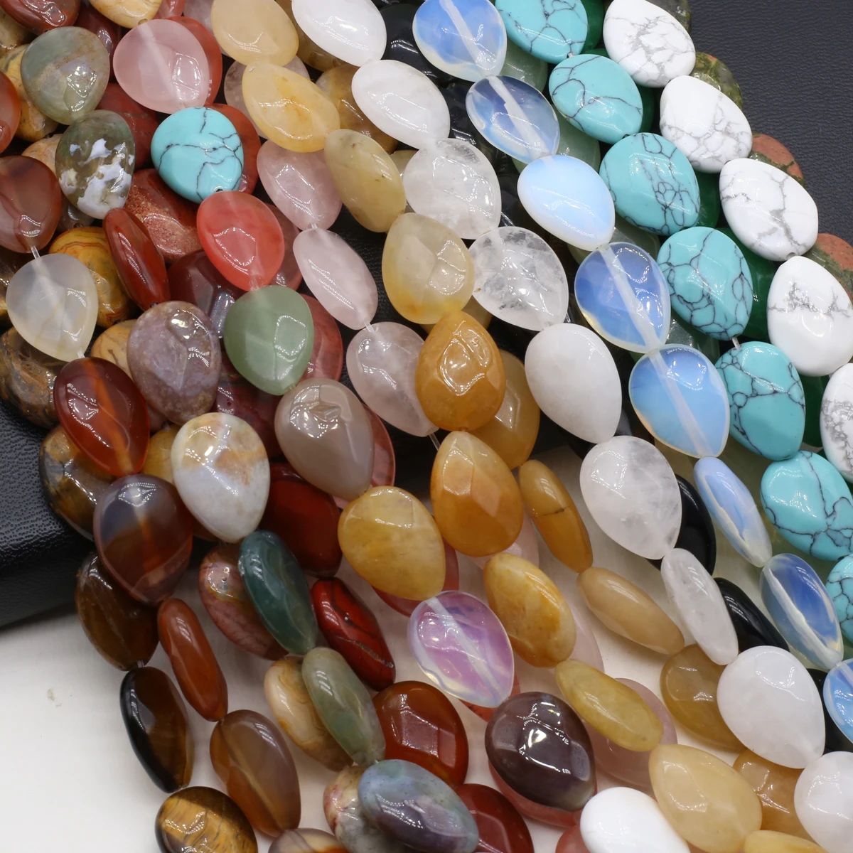 

Natural Stone Faceted Beads Water Drop Shape Natural Agates Stone Loose Spacer Beaded for DIY Jewerly Necklace Bracelet 18x14mm