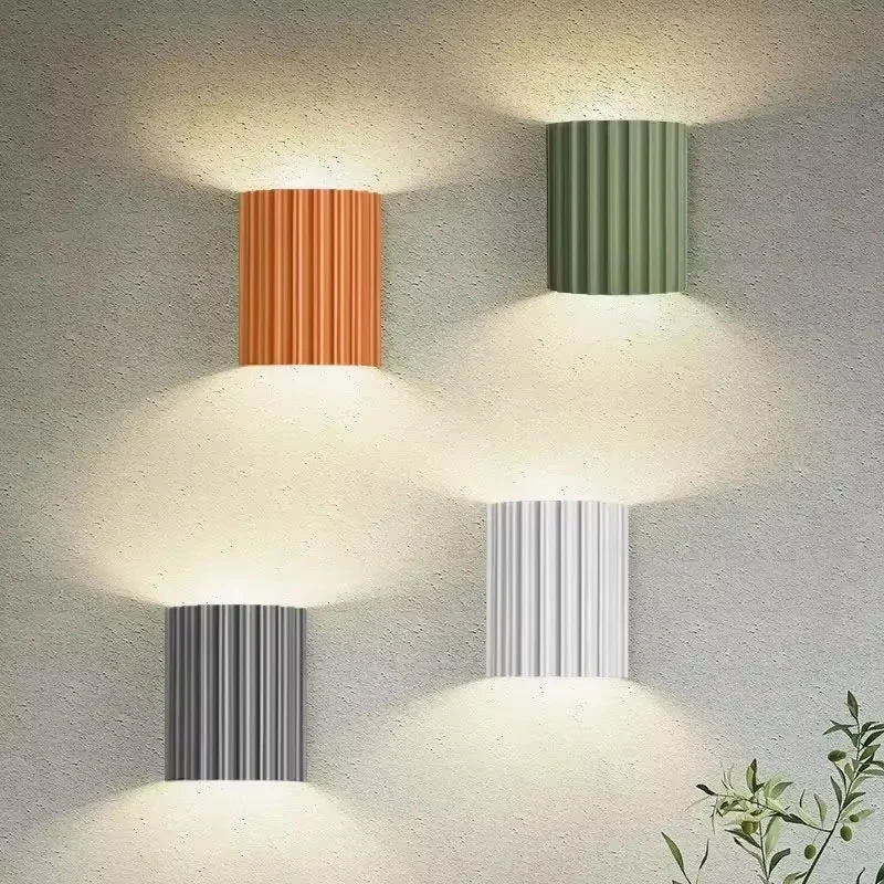 Macaron LED Wall Lamp Resin Home Decor Fixtures Wall Light Luxury Home Decor Wall Sconce For Living Room Bedside Hallway Lamp