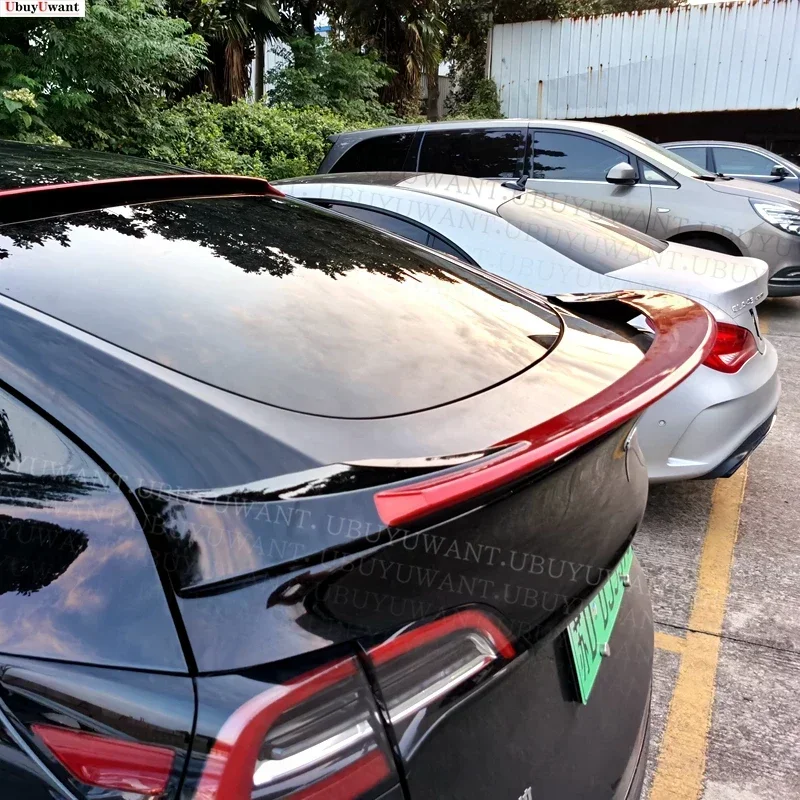 FOR Tesla Model Y Accessories Spoiler UNPAINTED / CARBON COLOR / Glossy Glossy FOR Tesla Model Y 2020-Up Car Trunk Wing Spoilers