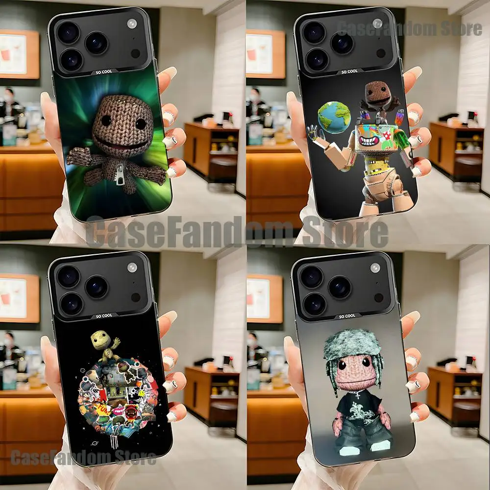 

L-LBP S-Sackboy Custom Phone Case For iPhone 17,16,15,14,13,12,11,Pro,Max,Plus,Black Matte Shockproof Cover