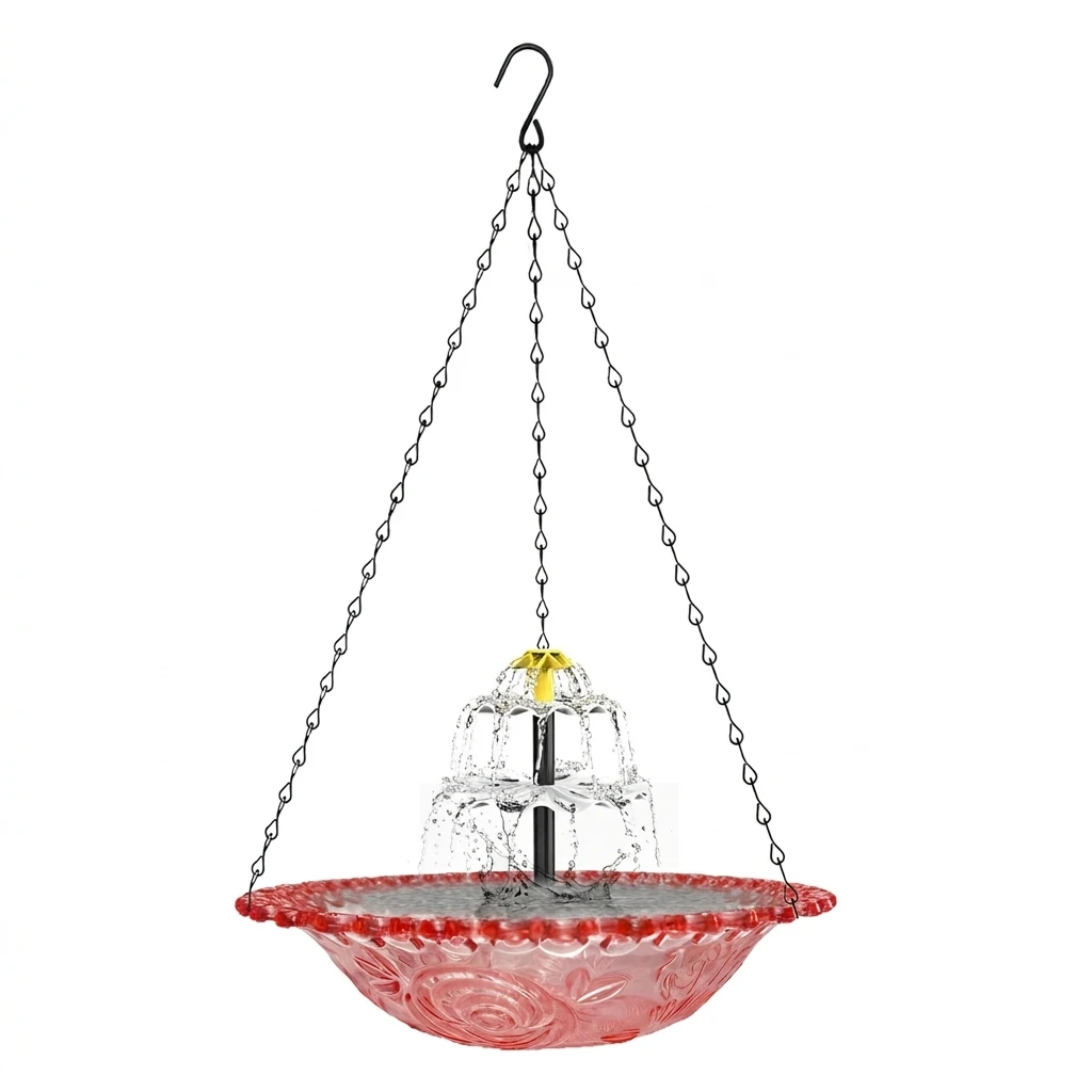 Bird Bath Fountain Elegant Backyard Decor for Bird Lovers Solar Powered Floating Water Feature Pond Garden Ornament Durable