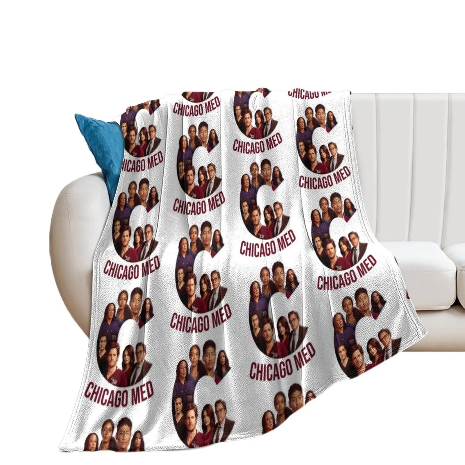 

Chicago Med tv show characters poster logo Throw Blanket Moving Flannel Fabric Bed Blankets