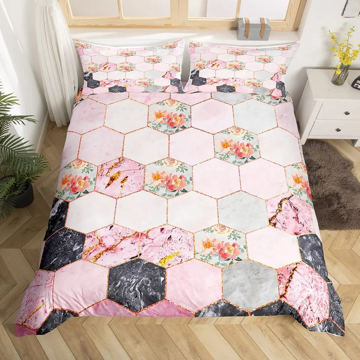 Marble Pattern Duvet Cover Set King Size Bedding Set Polyester Quilt Cover 200x200 200x220 200x230 230x230 240x220 260x220cm