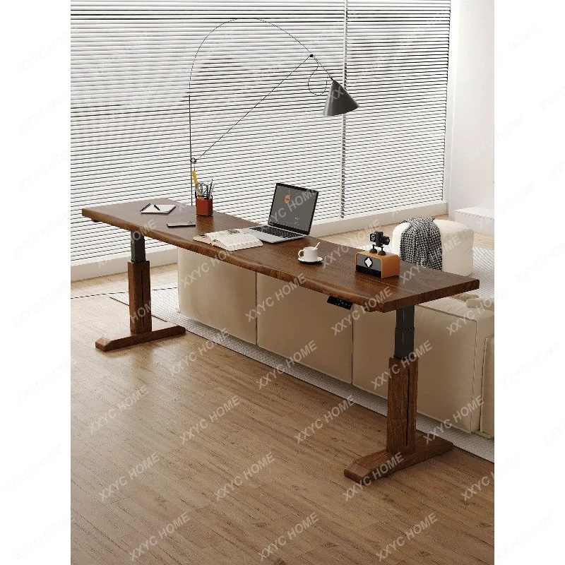Black walnut electric lifting table horizontal hall sofa back long table to living room makeup table desk