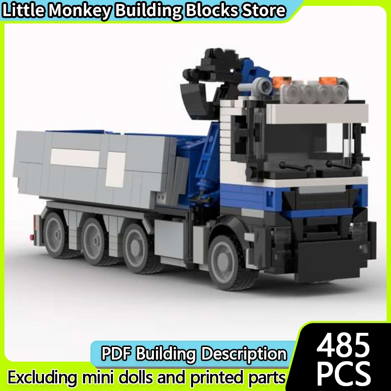 

City Car Model MOC Building Bricks Dump Freight Truck With Crane Modular Technology Children Holiday Gifts Assemble Toys Suit