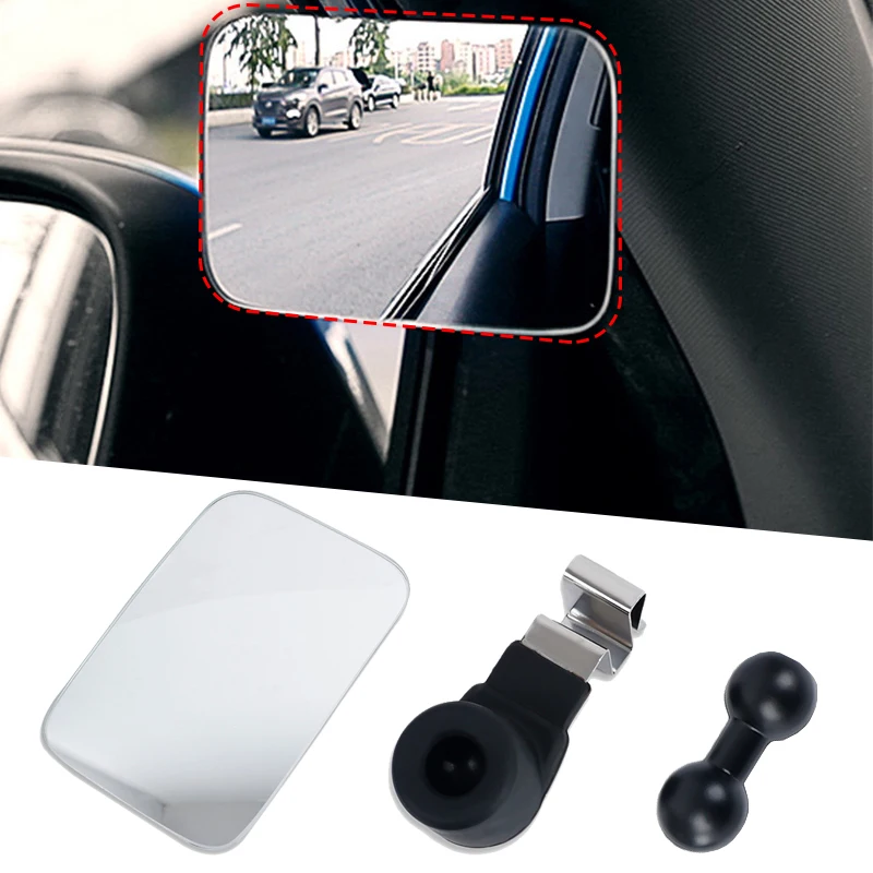 1 Set Car Blind Spot Mirrow Auto Door Side Auxiliary Rearview Mirror 360 Degree Adjustable Frameless Safety Driving Accessories