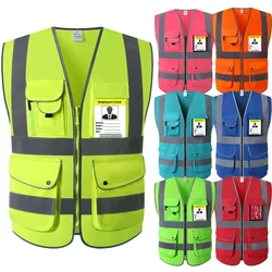 Construction Safety Vest Reflective Work For Men Women Hi Vis Vest With Reflective Stripes Safety Vest Pockets And Zipper