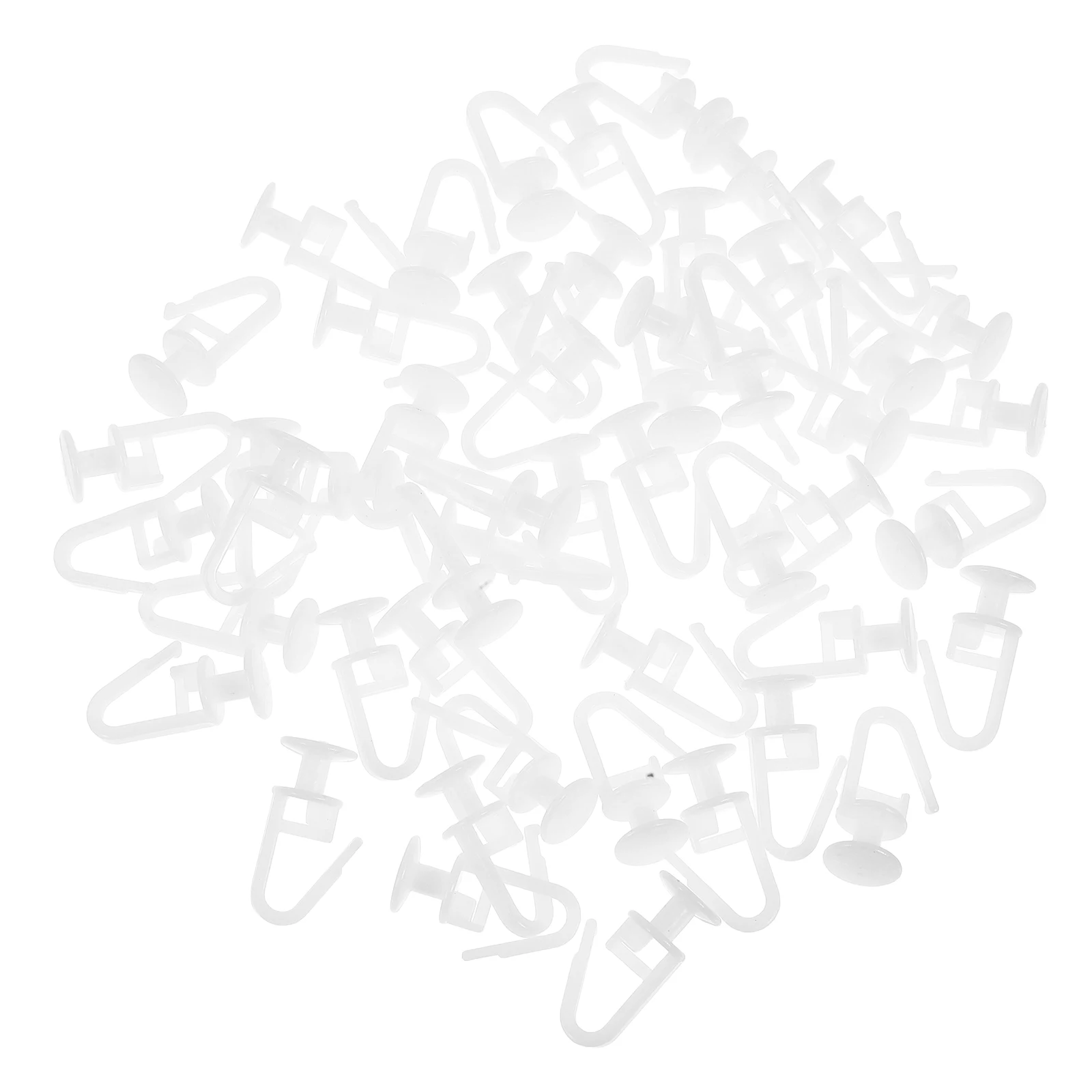 

50 Pcs Accessories PVC Tracks Gliders Hooks Quiet Smooth Bedroom Curtain Track Ring Sliding Hook Office Shower Hardware