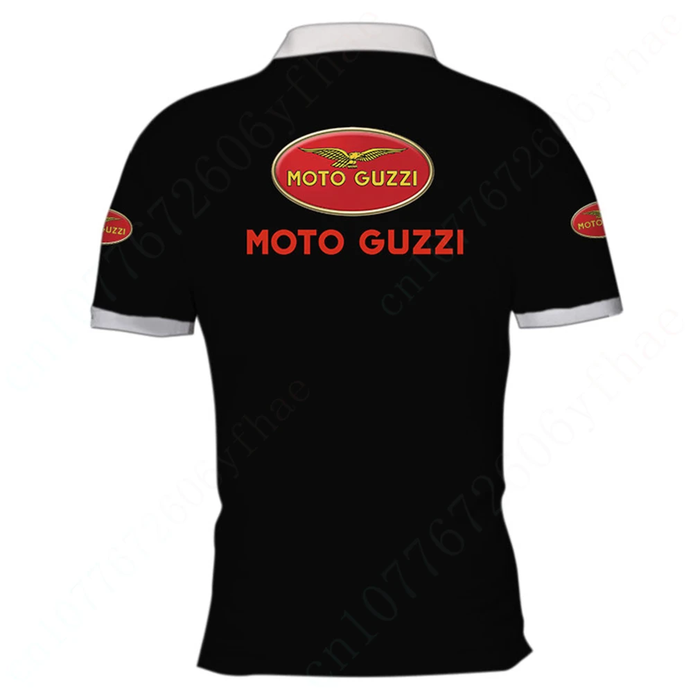 Moto Guzzi Casual T-Shirt für Männer atmungsaktive Kurzarm Top Unisex Kleidung Anime Polo-Shirts und Blusen Harajuku Golf Wear