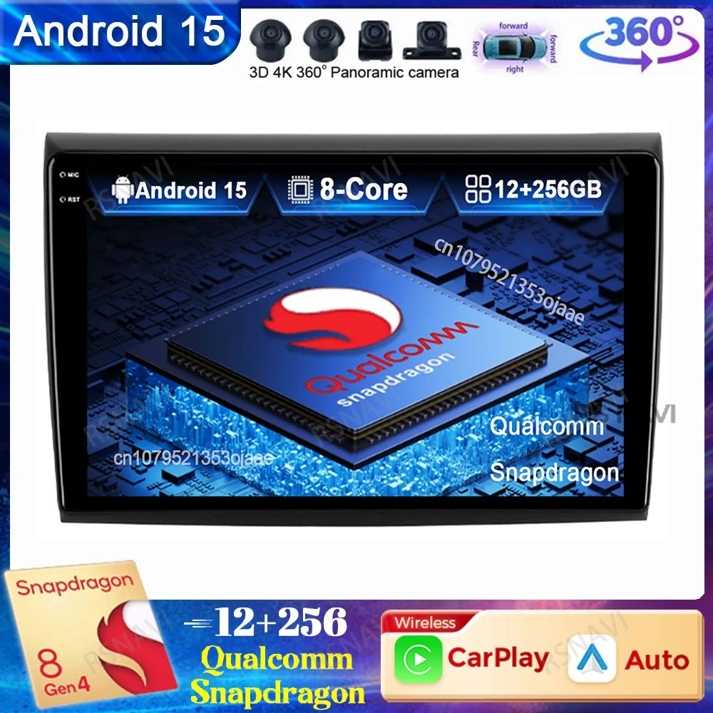 

Android 15 Car Radio For Fiat Bravo 198 2 II 2007 -2014 5G WIFI Qualcomm Wireless Carplay Auto Autoradio GPS Stereo Head Unit BT
