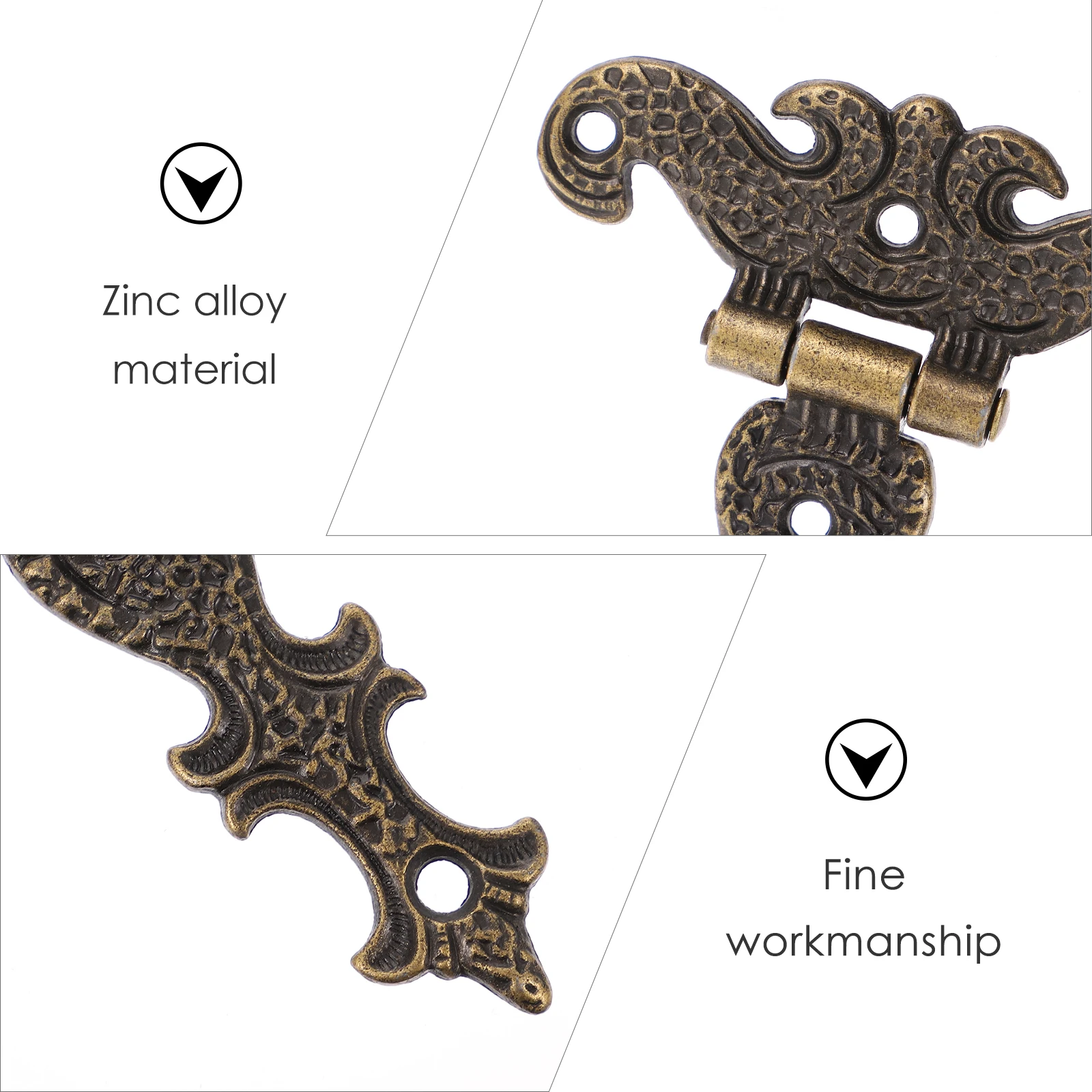 

2pcs Zinc Alloy Hinge Vintage Butt Hinges For Cabinet Wooden Repair Cupboard Door Hardware Decorative Hinges