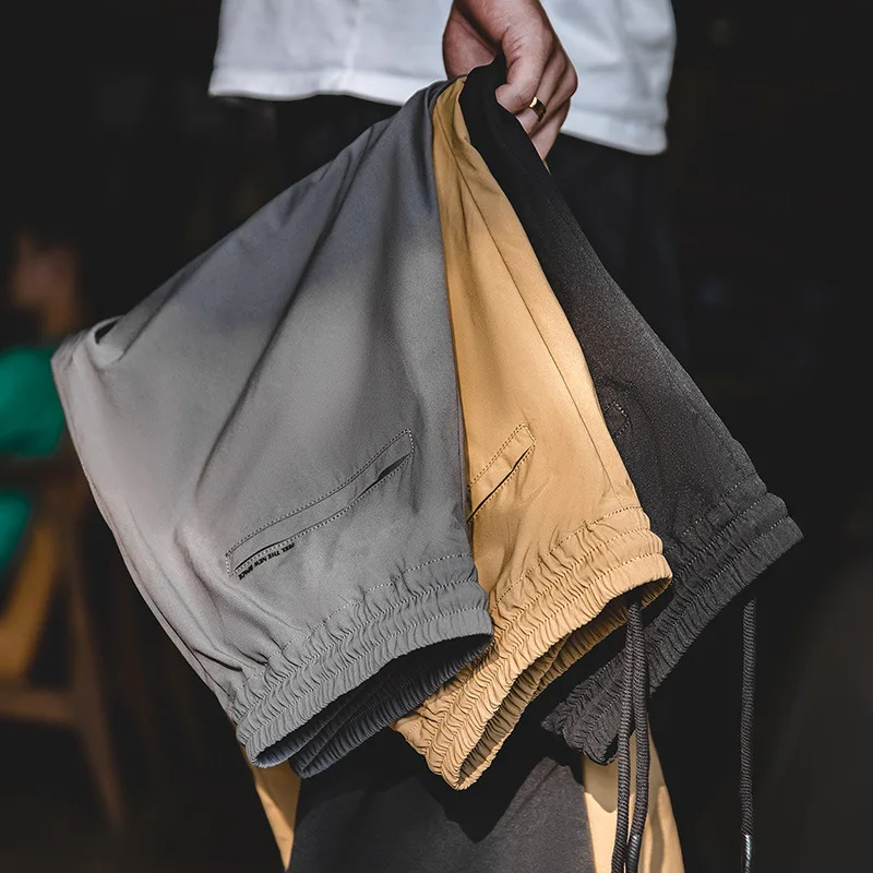 

Мужские повседневные брюки Maden: немнущиеся, с эластичным поясом, четырехсторонняя растяжка, прямые леггинсы-конус, цвет хаки, однотонные