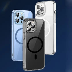WiWU Crystal Magnetic Case for iPhone 16 15 Pro Max 6.7 inch Anti-fall Silicon Protective Case for iPhone 17 Pro Max PC Case