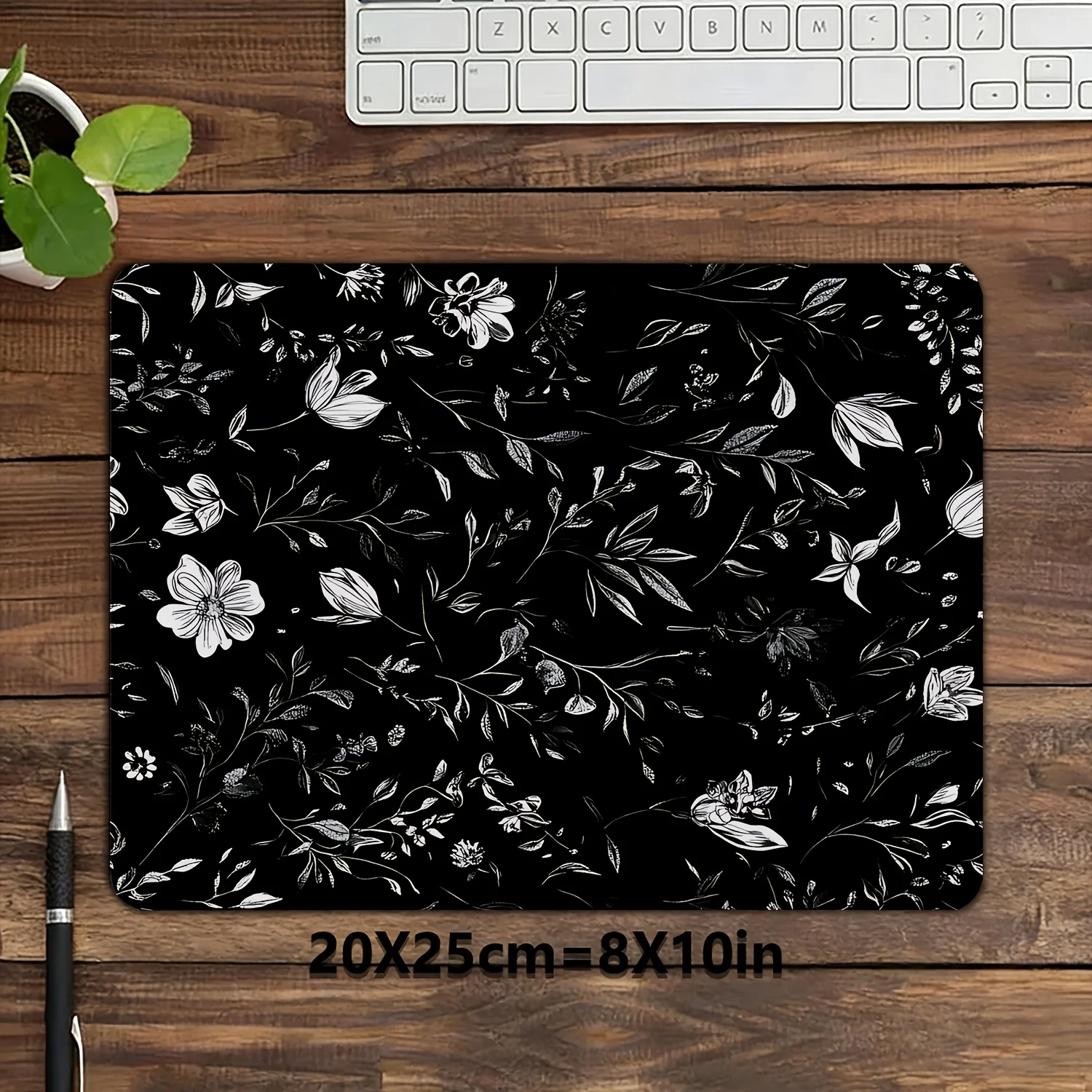 Small Sized Black White Floral - огляд і ціна Desk Setup Black And White