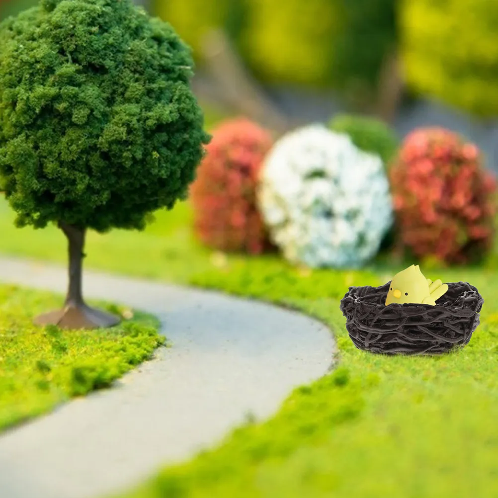12Pcs Nest Decoration Bird's Landscape Ornament Premium Resin Miniature Garden Balcony Yard Home