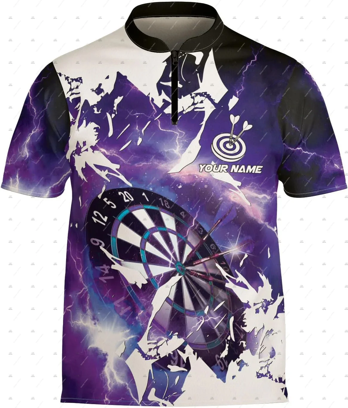 Custom Name Mesh Breathable Darts Skull Flame Graffiti Vintage 3DPrint Harajuku Summer Short Sleeve Zipper Polo Jersey Shirts A7