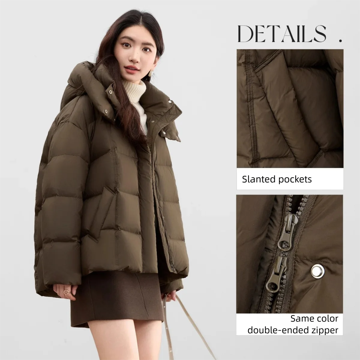 SENTUBILA женский пуховик с нулевым давлением, зима 202, легкое теплое графеновое свободное короткое пуховое пальто W54YC1882