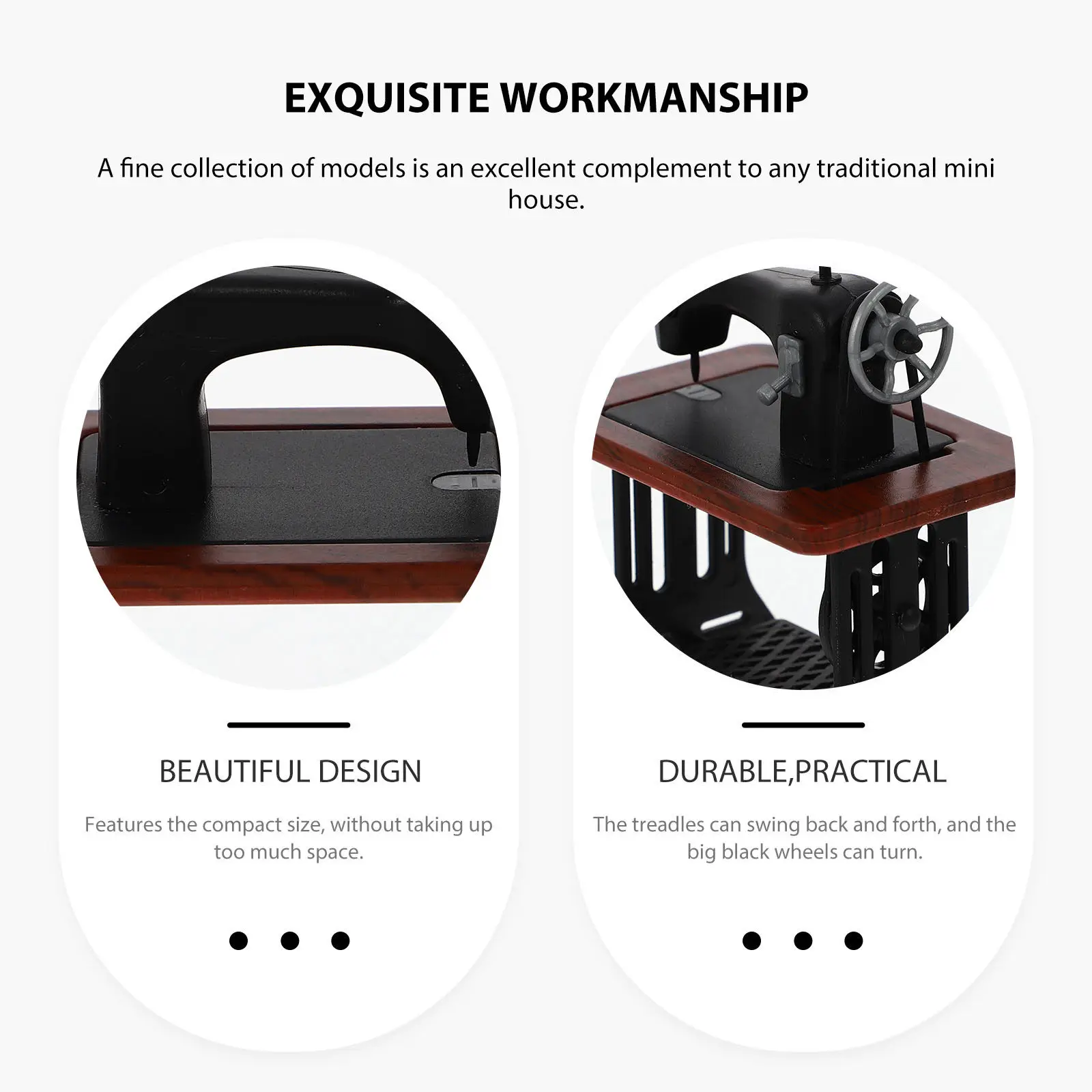 1Pcs Mini Home Accessory Sewing Machine Decor for Mini House DIY Decoration Tabletop Prop Small Space Desktop Ornament