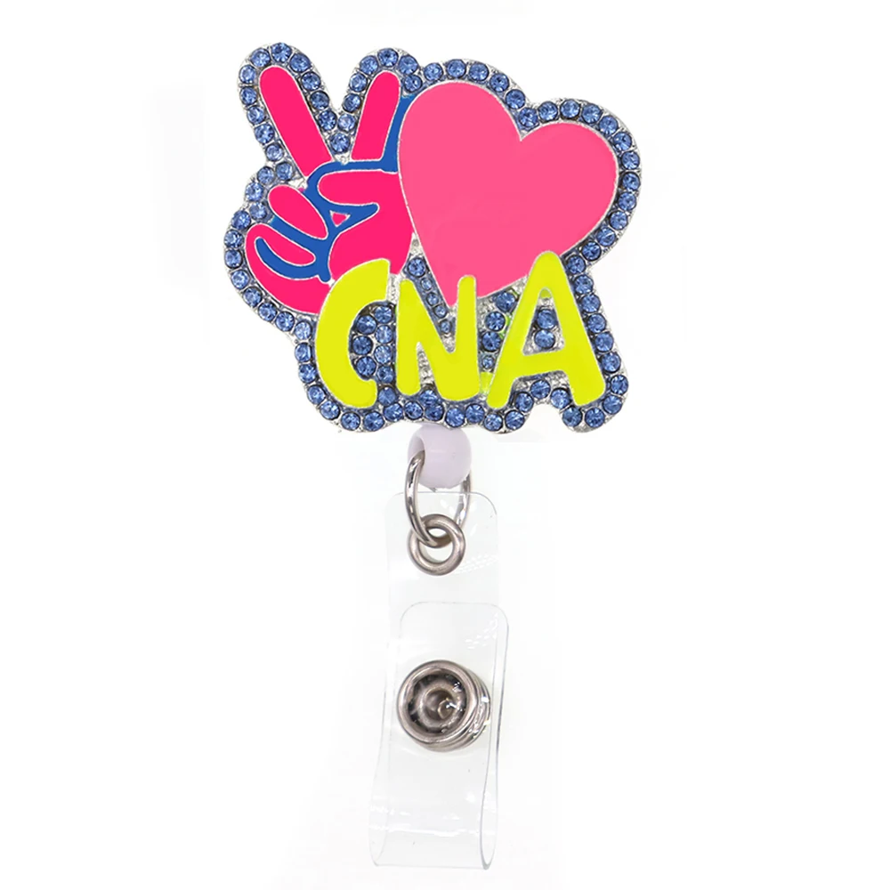 

Держатель для бейджа поставщика офиса Peace Love CNA, выдвижная катушка для бейджа для медсестры, аксессуары