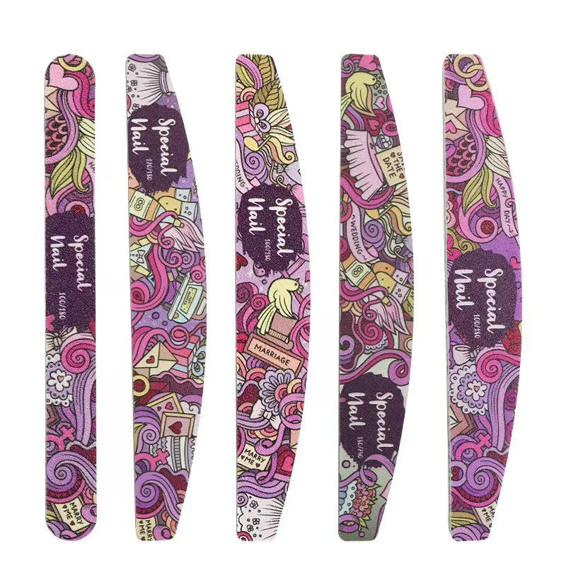 5Pcs Cartoon Nail Files 100Pcs Double Ended Dotting Pens Set Nail Art Drill Dead Skin Remover Manicure Tools For Salon Home DIY
