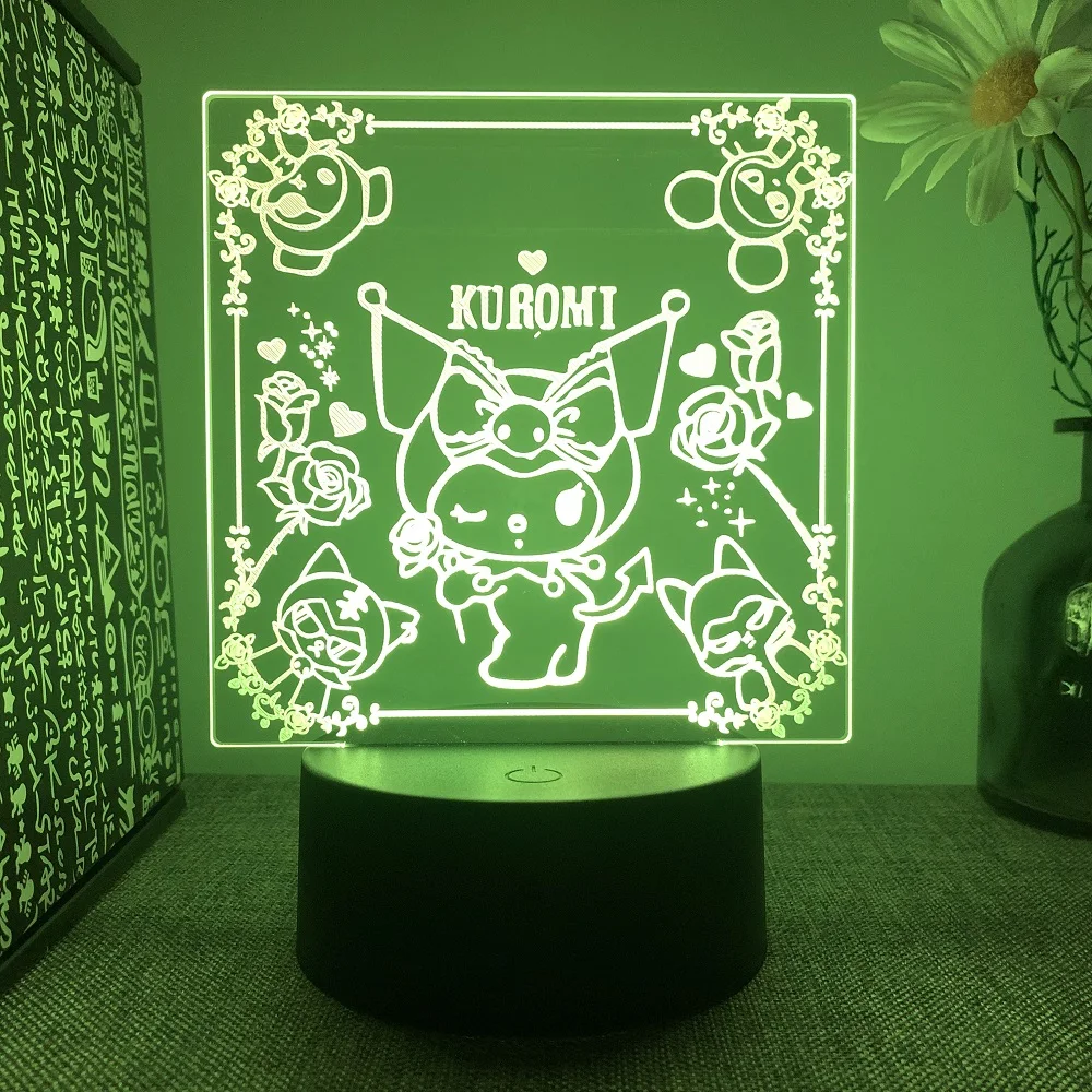 3D Acrylic LED Night Light Dream Magic Melody kuromi 16 Colors Remote Control Girl Room Decoration Birthday Christmas Gift