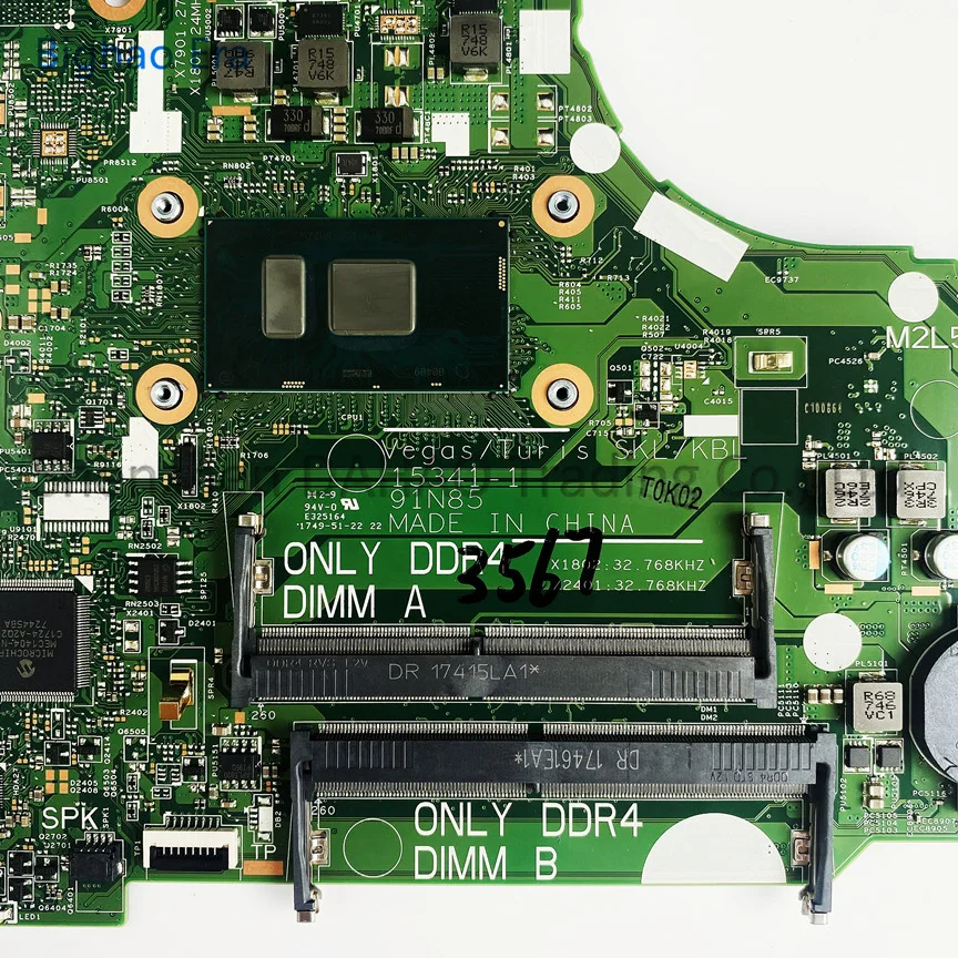 15341-1 17841-1 For Dell 3467 3476 15 3567 3576 Laptop Motherboard With Intel i3-6006U i5-7200U i7-8550U CPU UMA DDR4 CN-0RY2Y1