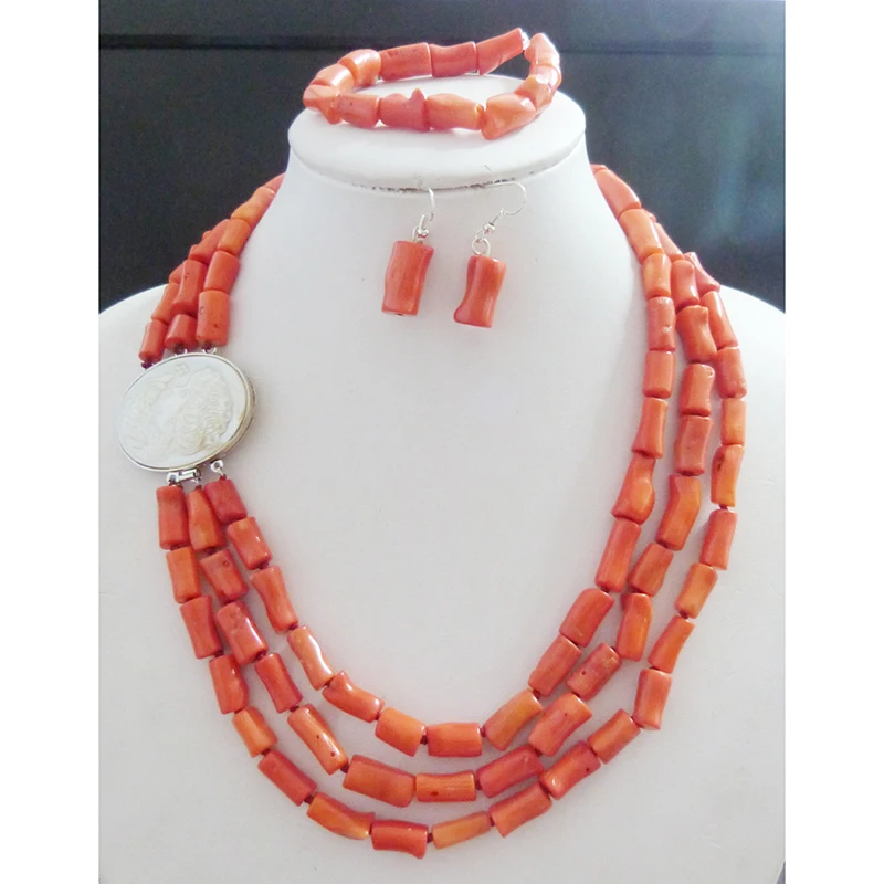 classic  3-layer coral necklace decoration ! Hot selling jewelry!