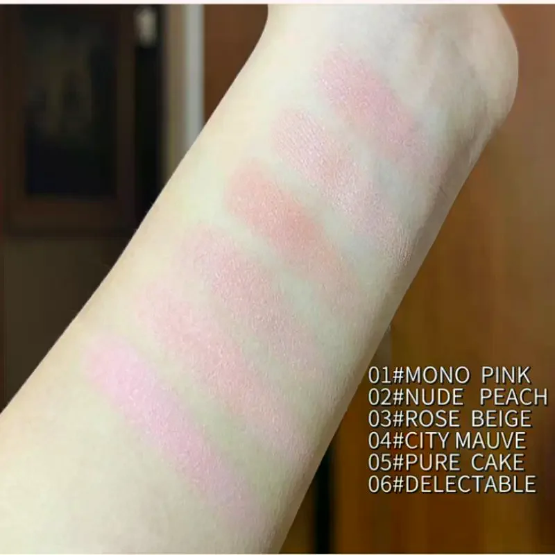 【HERORANJE】Langdurig waterdicht monochroom poederpalet Perzikoranje mist Zachte matte natuurlijke blos