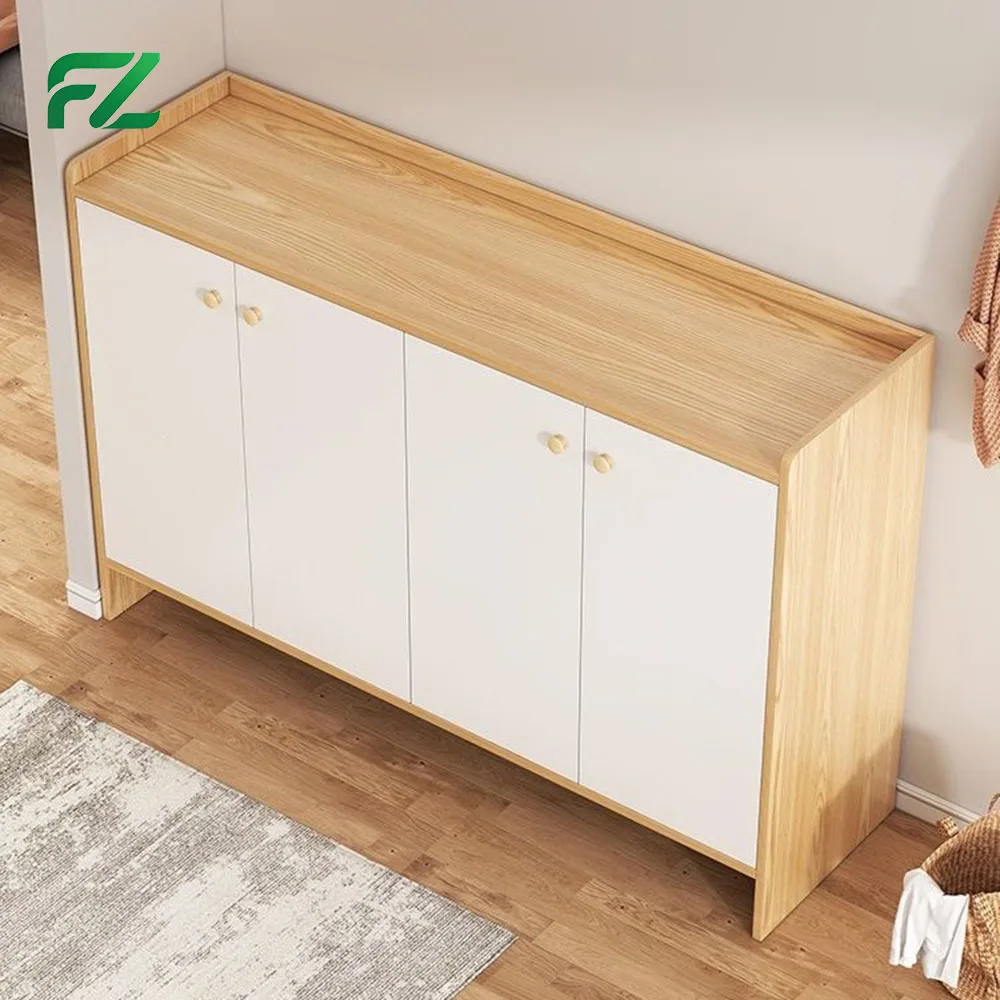 Modern Gray 120cm Four-Door Multi-Layer Storage Waterproof Moisture-Proof Aluminum Shoe Cabinet
