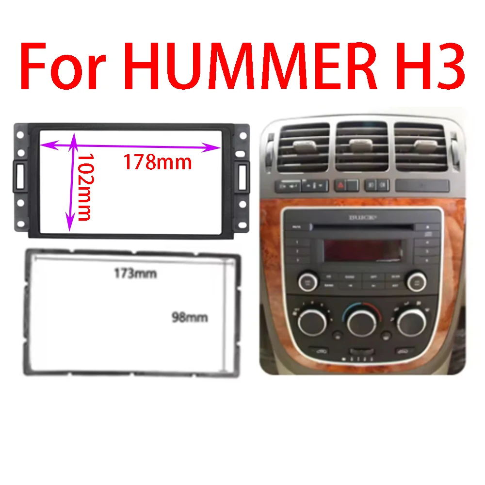 

Double Din Fascia for HUMMER H3 /SAAB 97X/Corvette Radio DVD Stereo CD Panel Dash Mount Trim FrameJAS