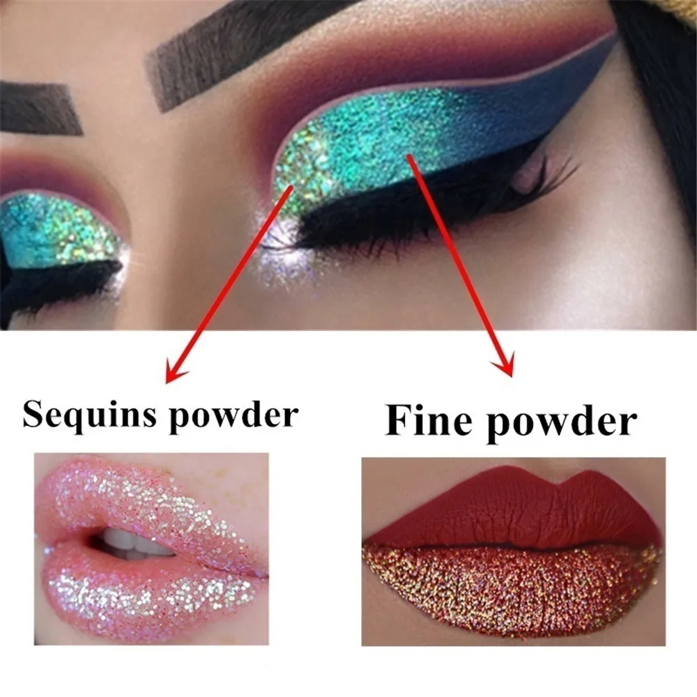 6 Stuks Diamant Pailletten Oogschaduw & Zeemeermin Nagel Glitter Set-Blijvende Shimmer & Markeerstift Make-Up Kit Voor Feestjes