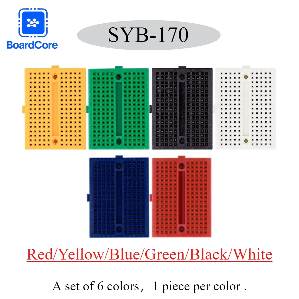 6/18Pcs SYB‑170 Mini Solderless Breadboard 170 Tie‑Points Test Board Protoboard for Arduino Electronic DIY Experiment