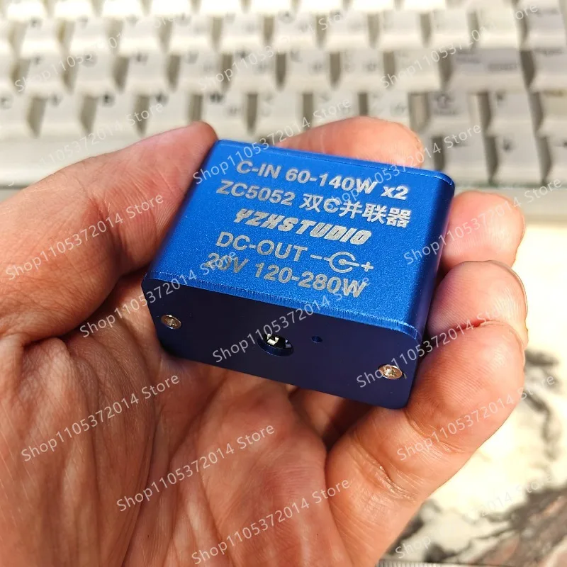 Dual usb-c pd power bank parallel connector with dc output diode for laptops and gaming pcs