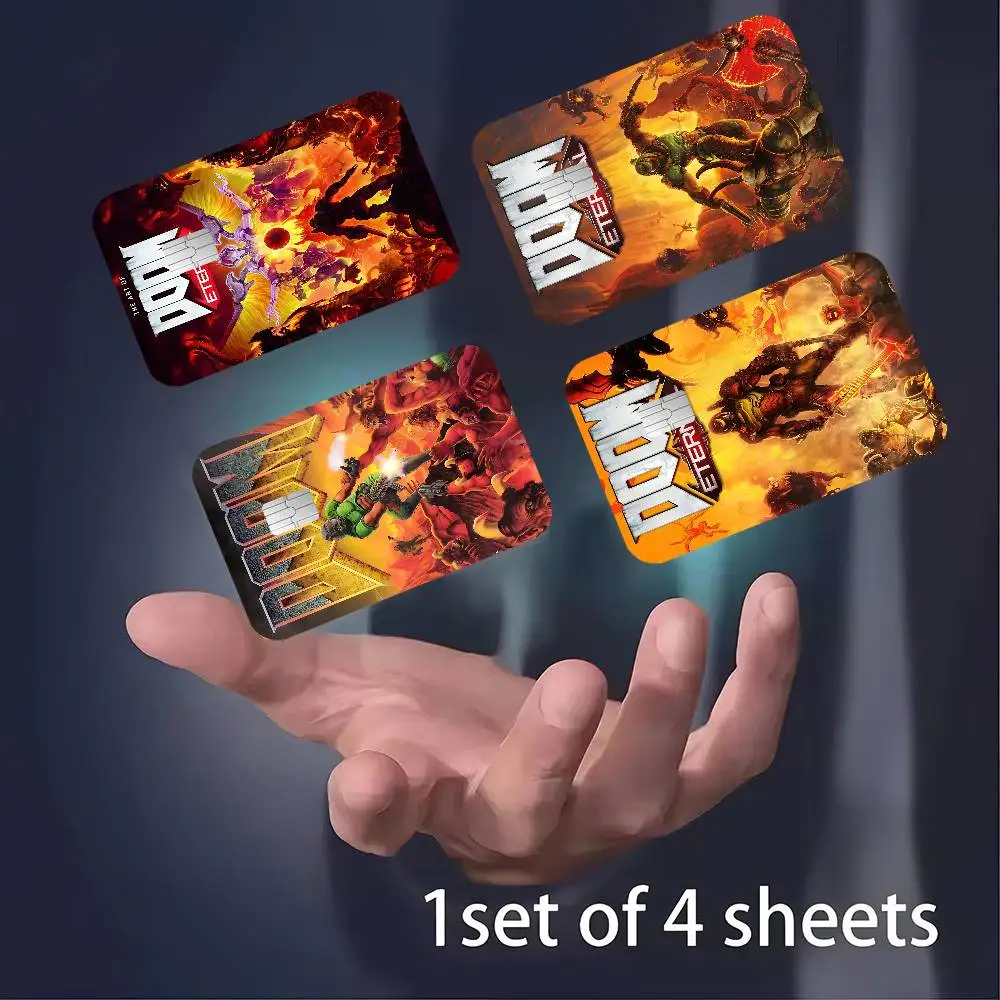 Game D-Doom Popular Anime Spend Or Save Funny Shell On Off Ultra Thin No Fade Sticker Skin Cover Film For Debit Credit Card