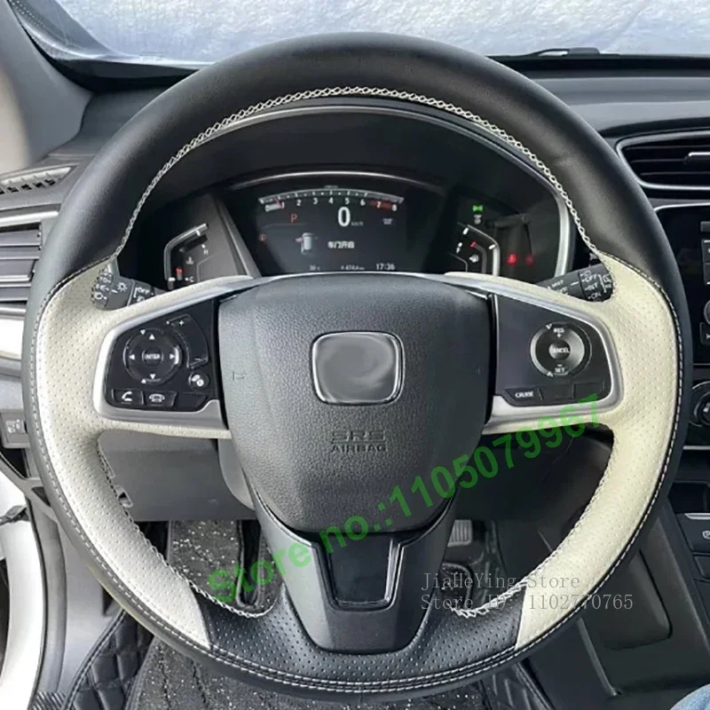 

Чехол на руль автомобиля из искусственной кожи (ПУ) ручной работы, нескользящий, прочный, для Honda Civic 2025, Accord, XRV, аксессуары для интерьера