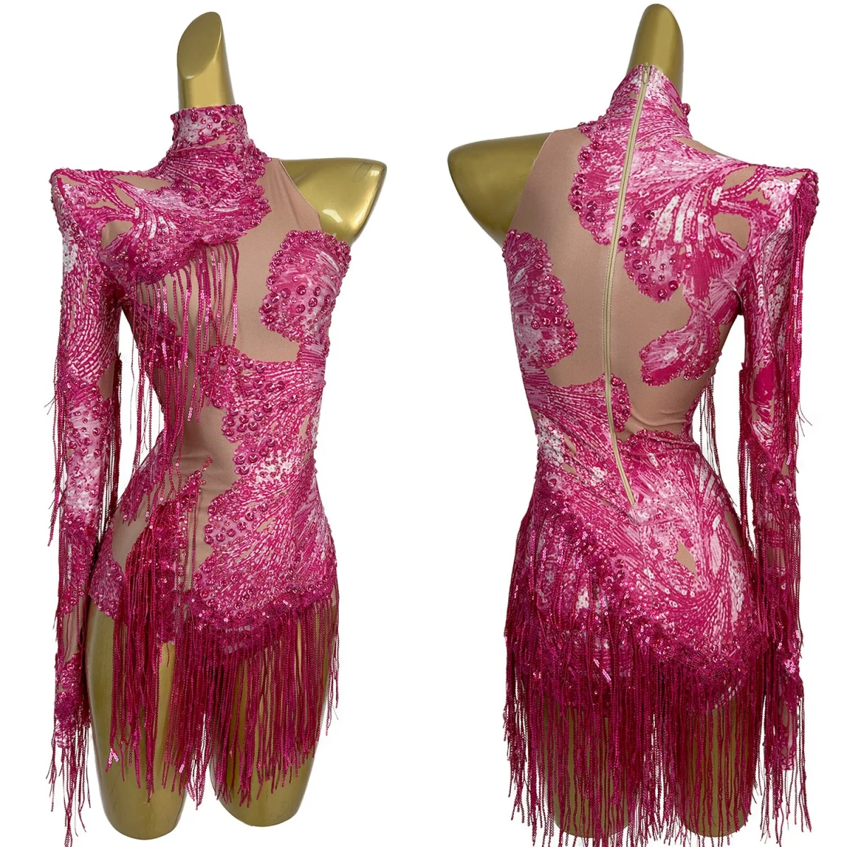 

Theme Party Sparkly Sequins Tassel Leotard Women Night Party Outfit Singer Dancer Costume Stage Wear Sexy Dance Bodysuit Duxiu