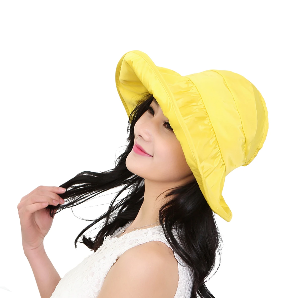 

2 Pcs Large Brimmed Sun Hat Women Summer Beach Hat Foldable Anti UV Protection