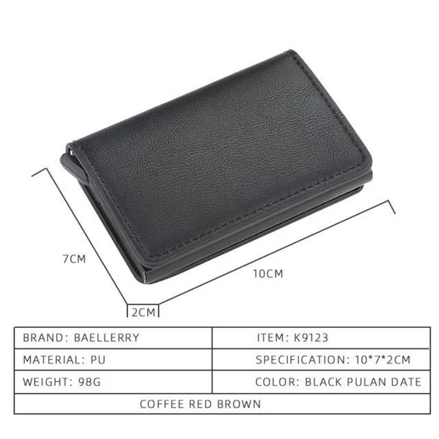 Slim Aluminum Wallet With Elasticity Back For Credit Cards ID 6