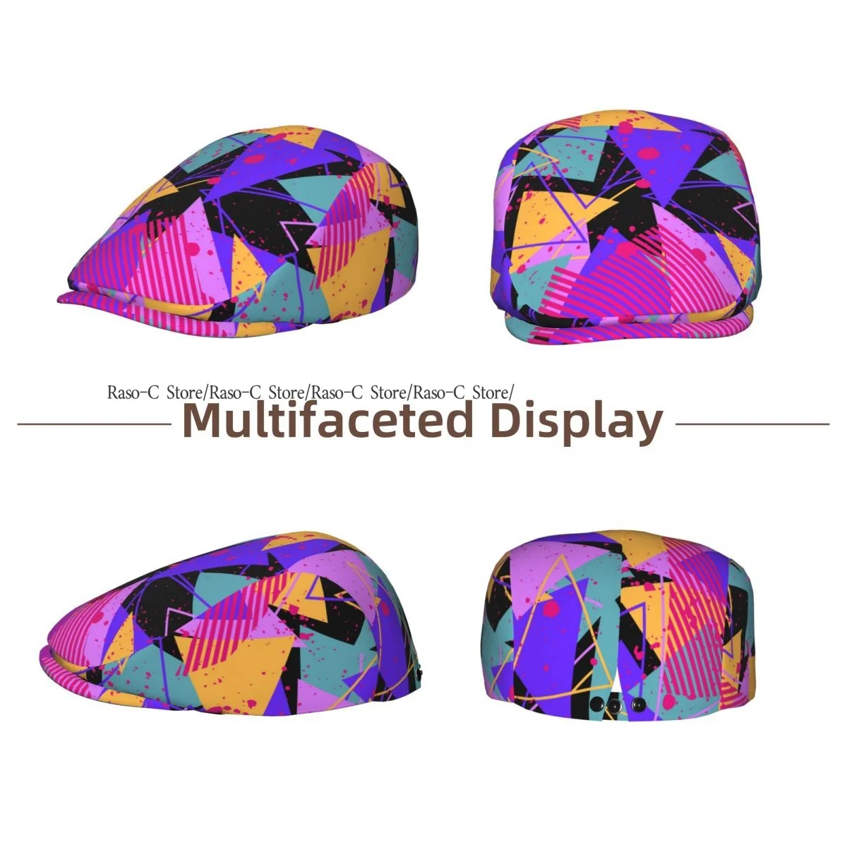 Spring Summer Adult Flat Cap Abstract Dots Geometric Unisex Newsboy Ivy Cap Light Thin Forward Beret Outdoor Hat